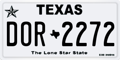 TX license plate DOR2272