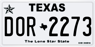 TX license plate DOR2273