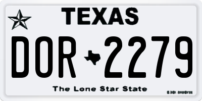 TX license plate DOR2279