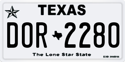 TX license plate DOR2280