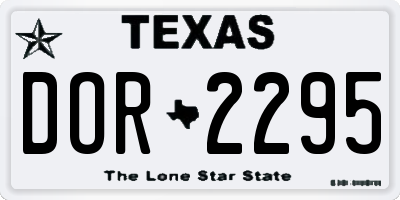 TX license plate DOR2295