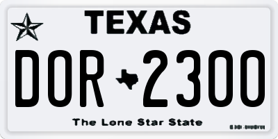 TX license plate DOR2300