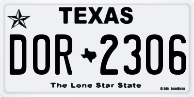 TX license plate DOR2306