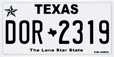 TX license plate DOR2319