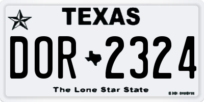 TX license plate DOR2324