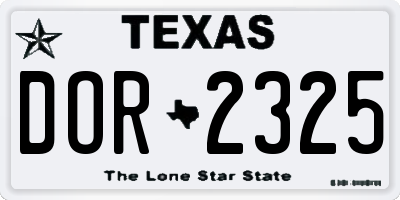TX license plate DOR2325