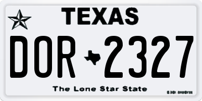 TX license plate DOR2327