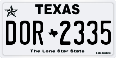 TX license plate DOR2335