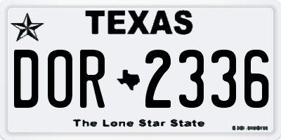 TX license plate DOR2336