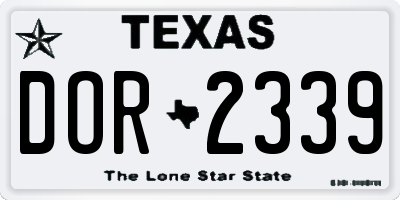 TX license plate DOR2339