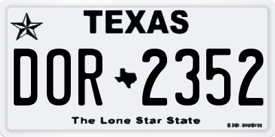 TX license plate DOR2352