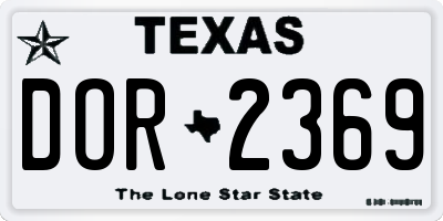 TX license plate DOR2369