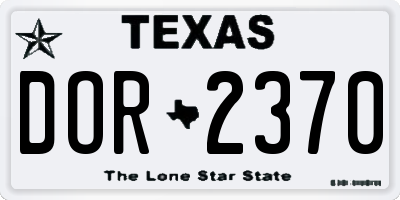 TX license plate DOR2370