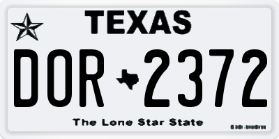 TX license plate DOR2372