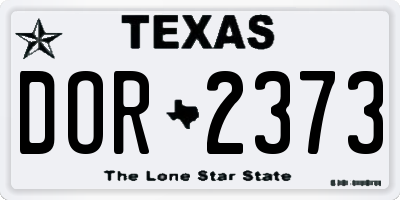 TX license plate DOR2373