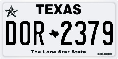 TX license plate DOR2379