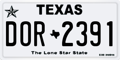 TX license plate DOR2391