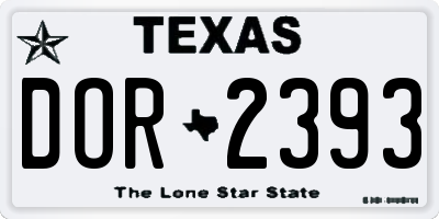 TX license plate DOR2393
