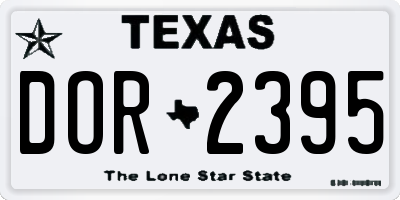 TX license plate DOR2395