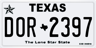 TX license plate DOR2397
