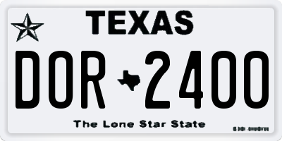 TX license plate DOR2400