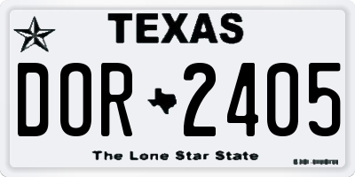 TX license plate DOR2405
