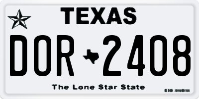 TX license plate DOR2408