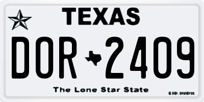 TX license plate DOR2409