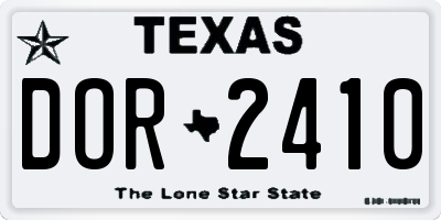 TX license plate DOR2410