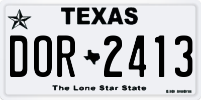TX license plate DOR2413