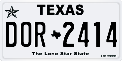 TX license plate DOR2414