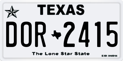 TX license plate DOR2415