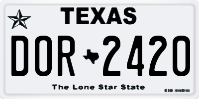 TX license plate DOR2420