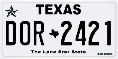 TX license plate DOR2421