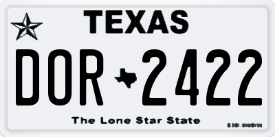 TX license plate DOR2422