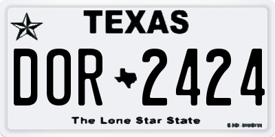 TX license plate DOR2424