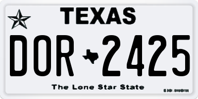 TX license plate DOR2425