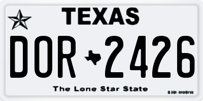 TX license plate DOR2426