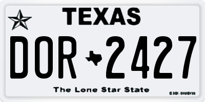 TX license plate DOR2427