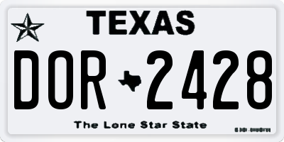 TX license plate DOR2428