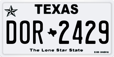 TX license plate DOR2429