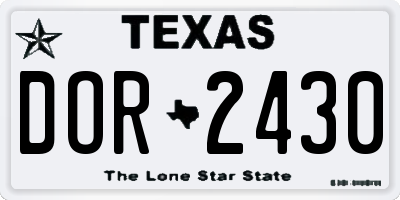 TX license plate DOR2430