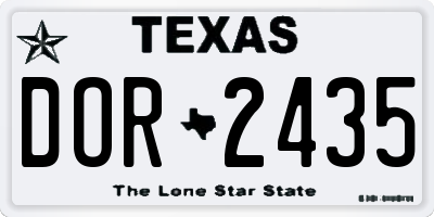 TX license plate DOR2435