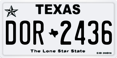 TX license plate DOR2436