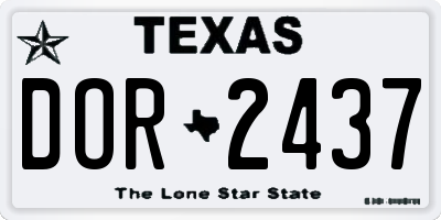 TX license plate DOR2437