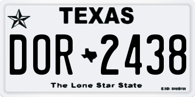 TX license plate DOR2438