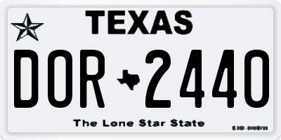 TX license plate DOR2440