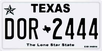 TX license plate DOR2444