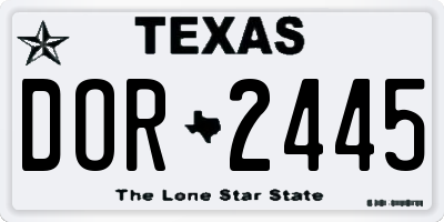TX license plate DOR2445