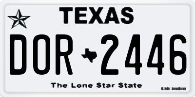 TX license plate DOR2446
